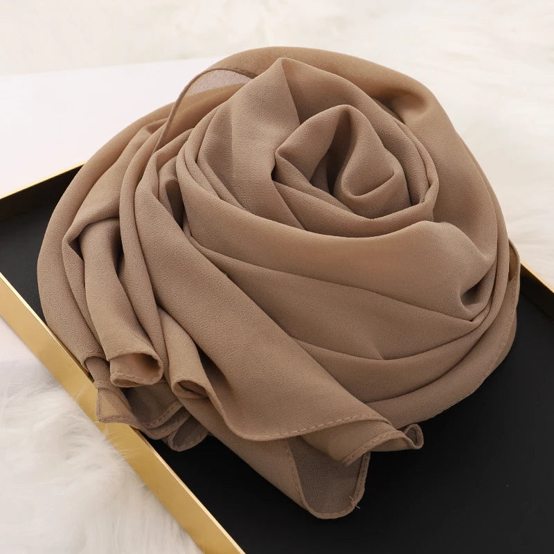 Signature Chiffon Hijab – Soft Lightweight Headscarf | 60 Colors