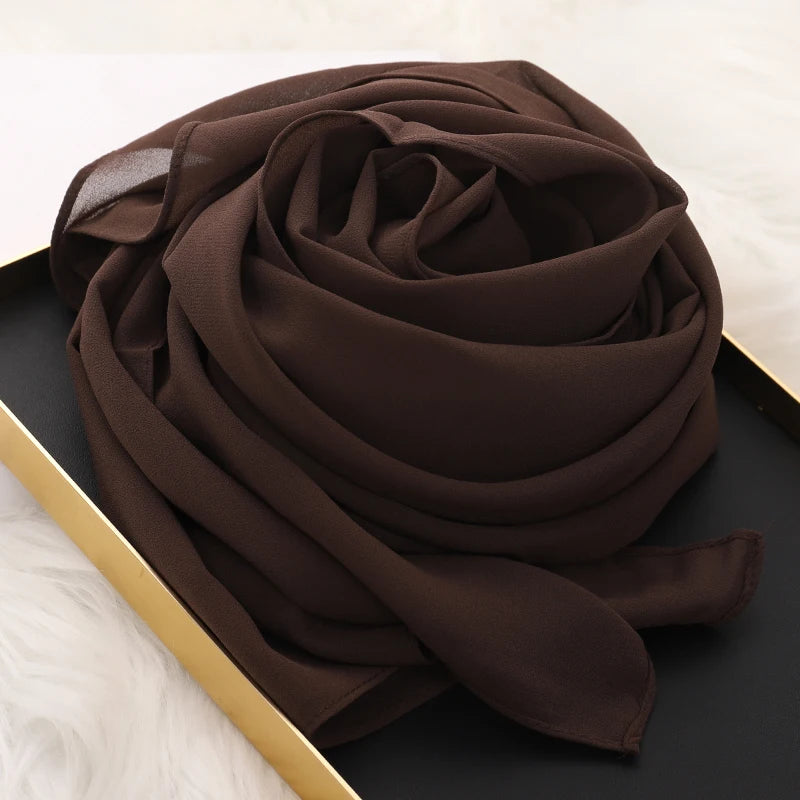 Signature Chiffon Hijab – Soft Lightweight Headscarf | 60 Colors