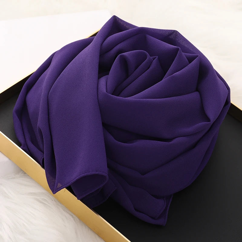 Signature Chiffon Hijab – Soft Lightweight Headscarf | 60 Colors