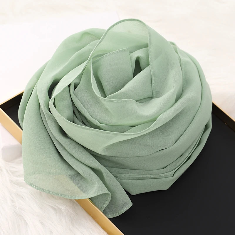 Signature Chiffon Hijab – Soft Lightweight Headscarf | 60 Colors