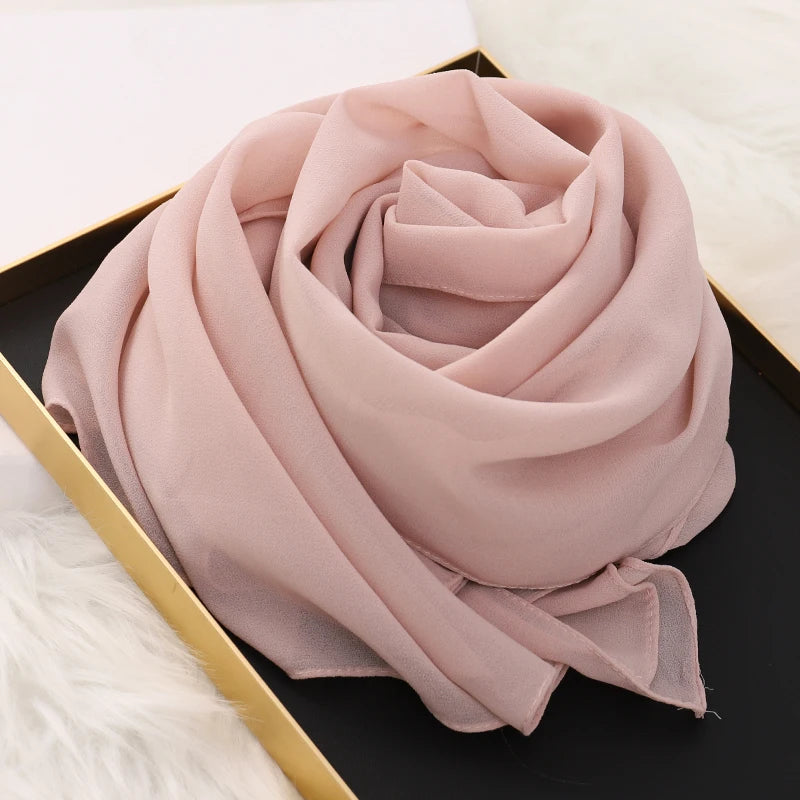 Signature Chiffon Hijab – Soft Lightweight Headscarf | 60 Colors