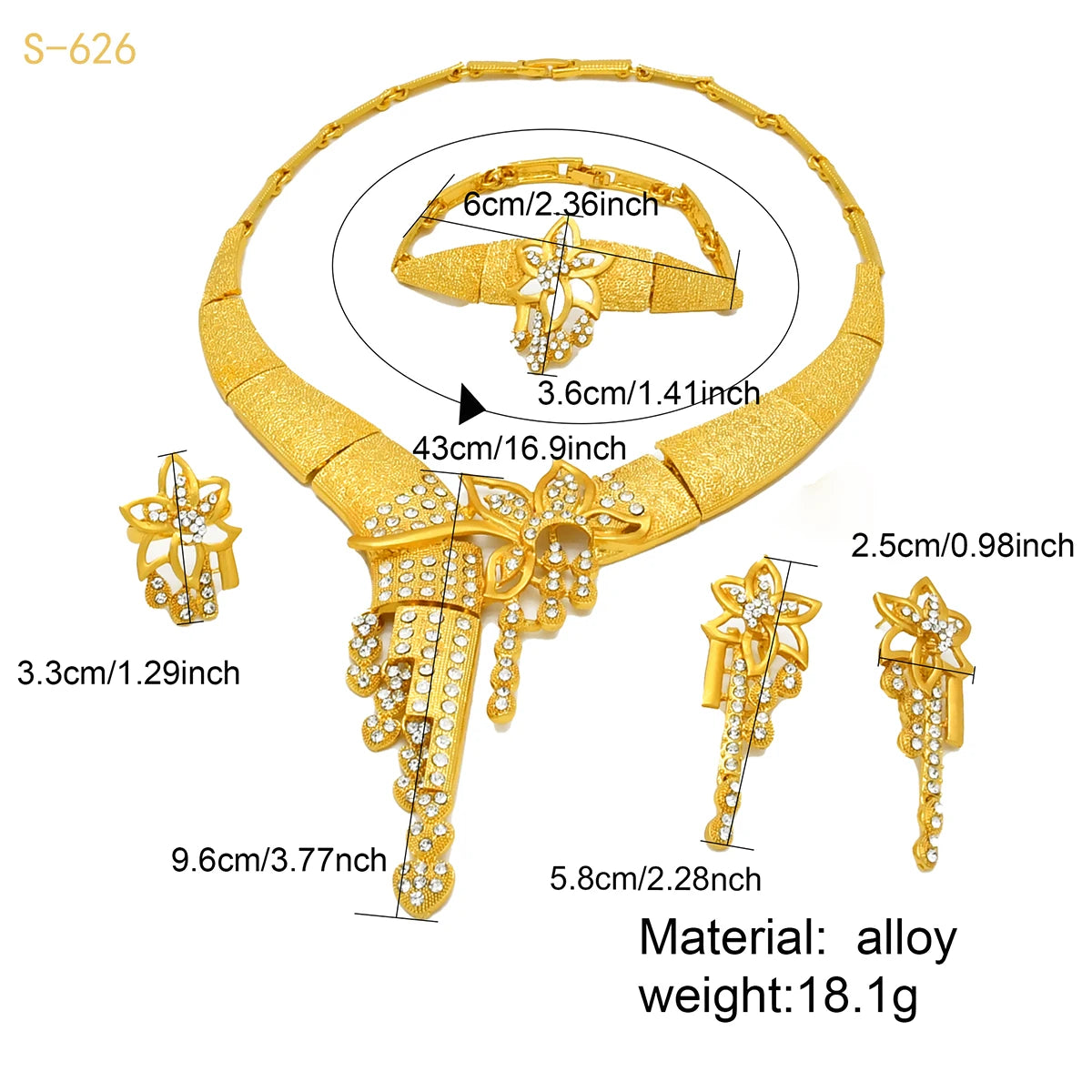 Dubai Blossom Bridal Jewelry Set