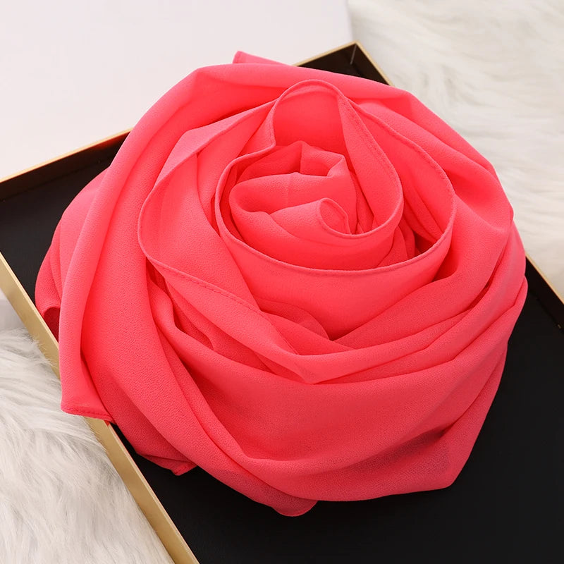 Signature Chiffon Hijab – Soft Lightweight Headscarf | 60 Colors