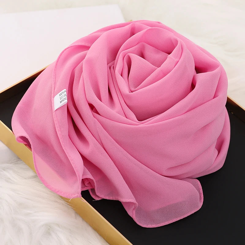 Signature Chiffon Hijab – Soft Lightweight Headscarf | 60 Colors