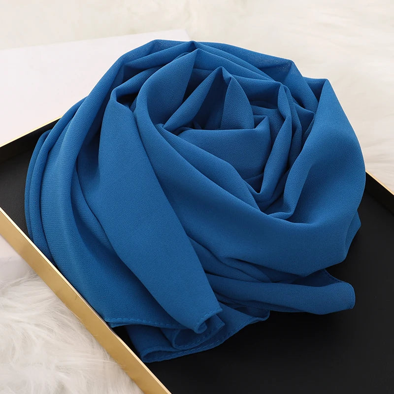 Signature Chiffon Hijab – Soft Lightweight Headscarf | 60 Colors