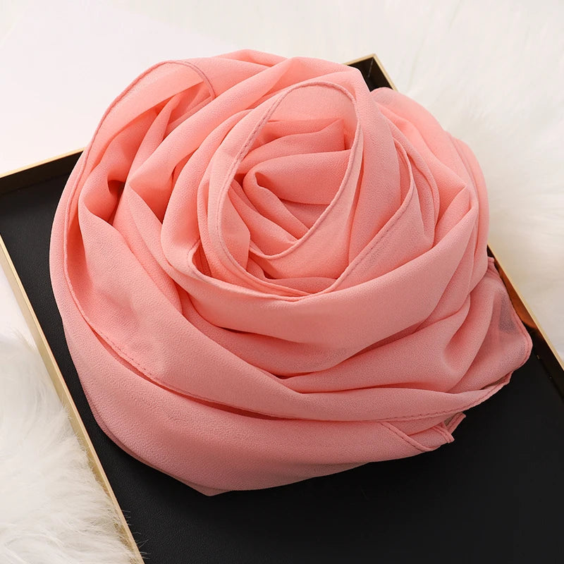 Signature Chiffon Hijab – Soft Lightweight Headscarf | 60 Colors