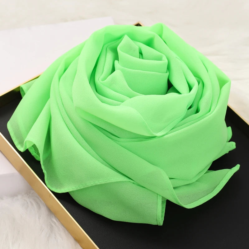 Signature Chiffon Hijab – Soft Lightweight Headscarf | 60 Colors