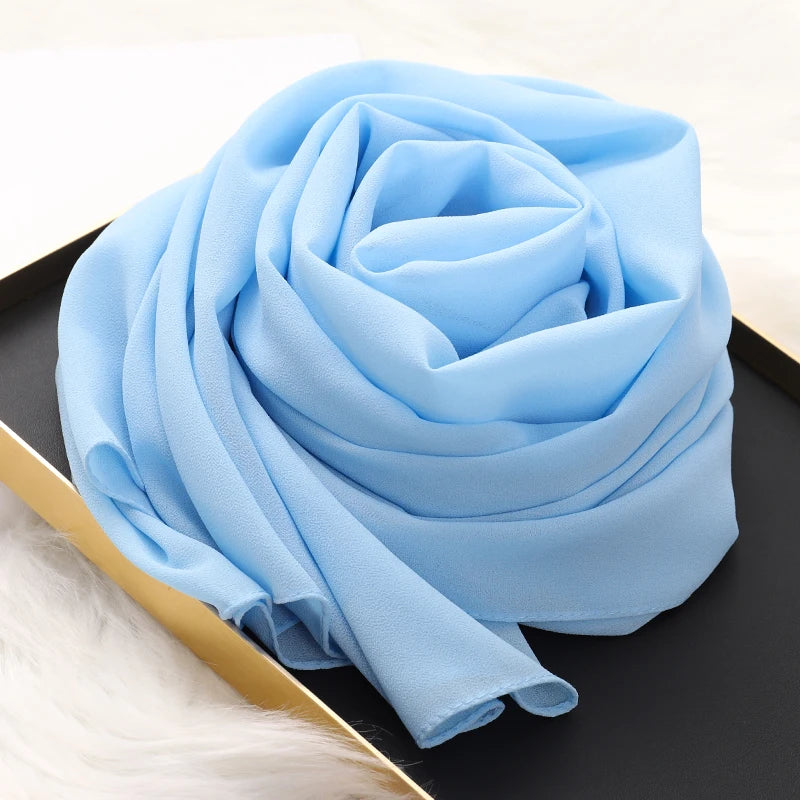 Signature Chiffon Hijab – Soft Lightweight Headscarf | 60 Colors