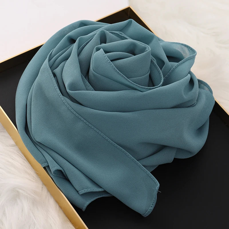 Signature Chiffon Hijab – Soft Lightweight Headscarf | 60 Colors