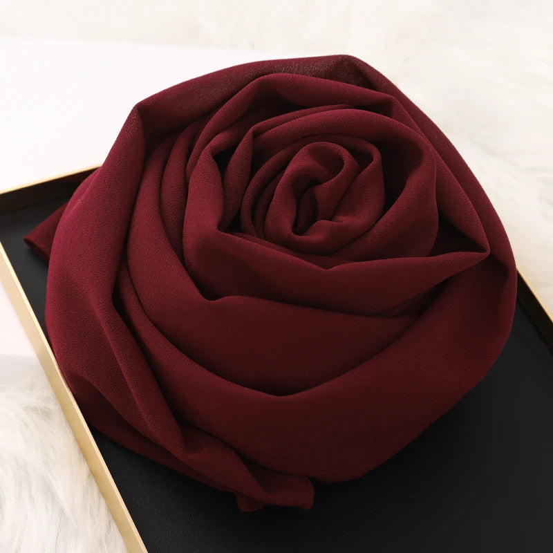 Signature Chiffon Hijab – Soft Lightweight Headscarf | 60 Colors