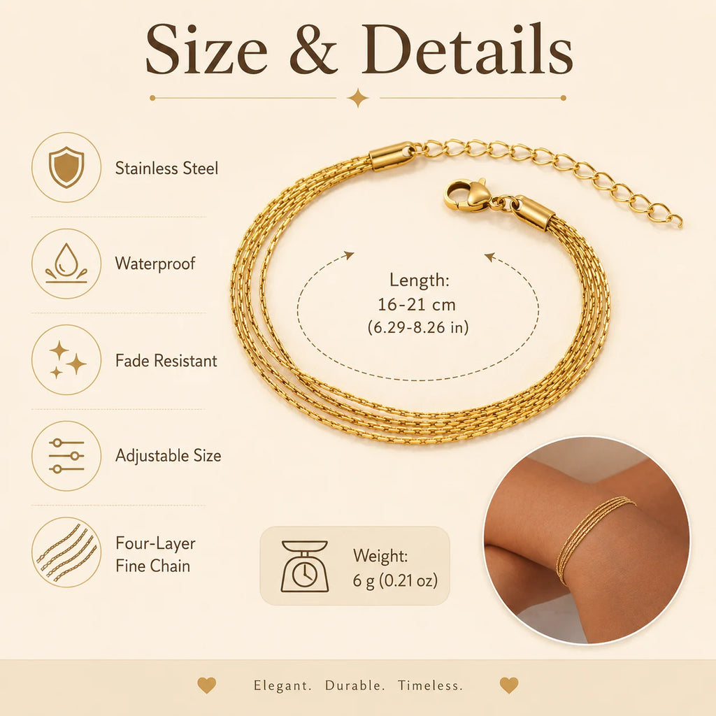 Thin Multilayer Chain Bracelet