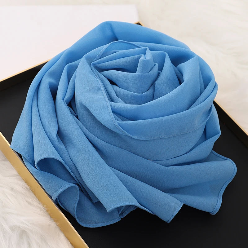 Signature Chiffon Hijab – Soft Lightweight Headscarf | 60 Colors