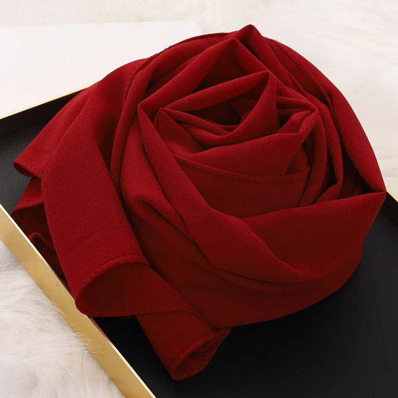 Signature Chiffon Hijab – Soft Lightweight Headscarf | 60 Colors