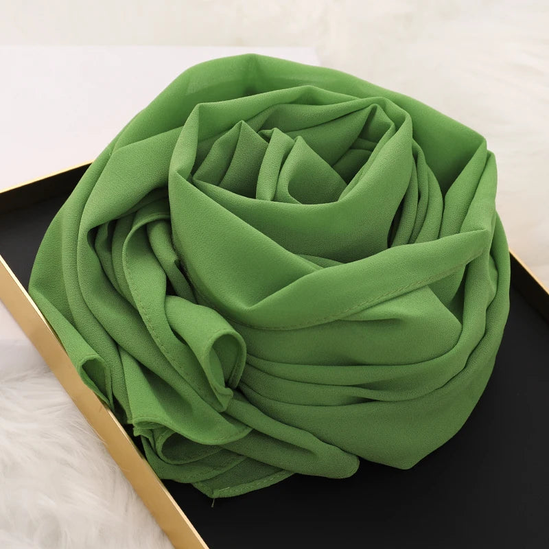 Signature Chiffon Hijab – Soft Lightweight Headscarf | 60 Colors