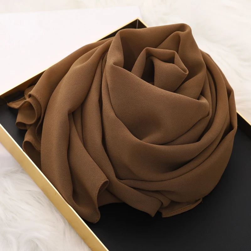 Signature Chiffon Hijab – Soft Lightweight Headscarf | 60 Colors