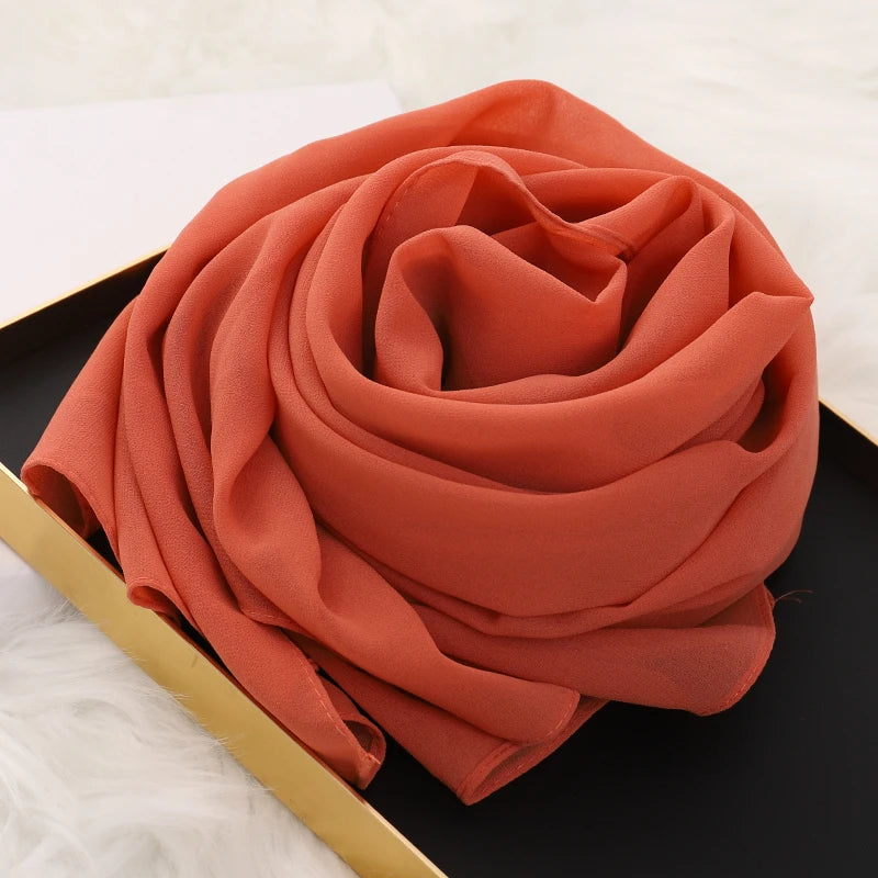 Signature Chiffon Hijab – Soft Lightweight Headscarf | 60 Colors