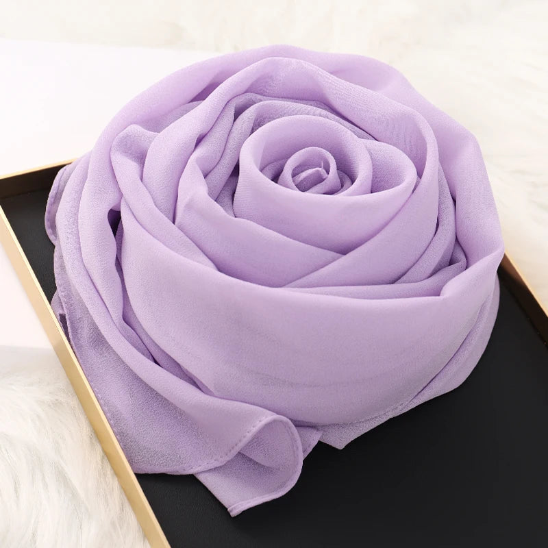Signature Chiffon Hijab – Soft Lightweight Headscarf | 60 Colors