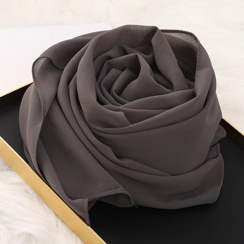 Signature Chiffon Hijab – Soft Lightweight Headscarf | 60 Colors