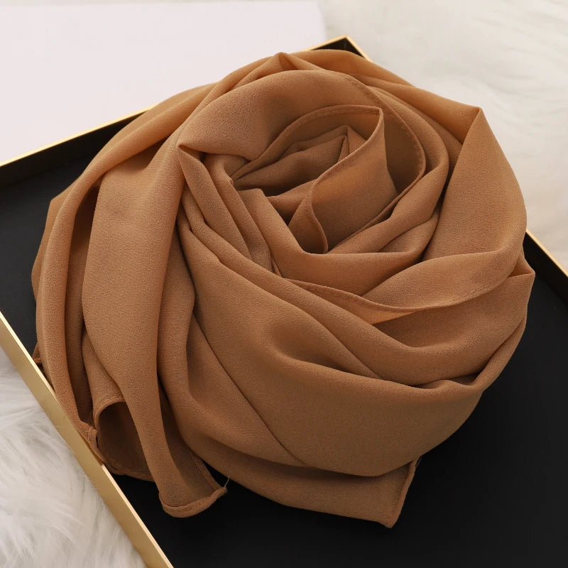 Signature Chiffon Hijab – Soft Lightweight Headscarf | 60 Colors