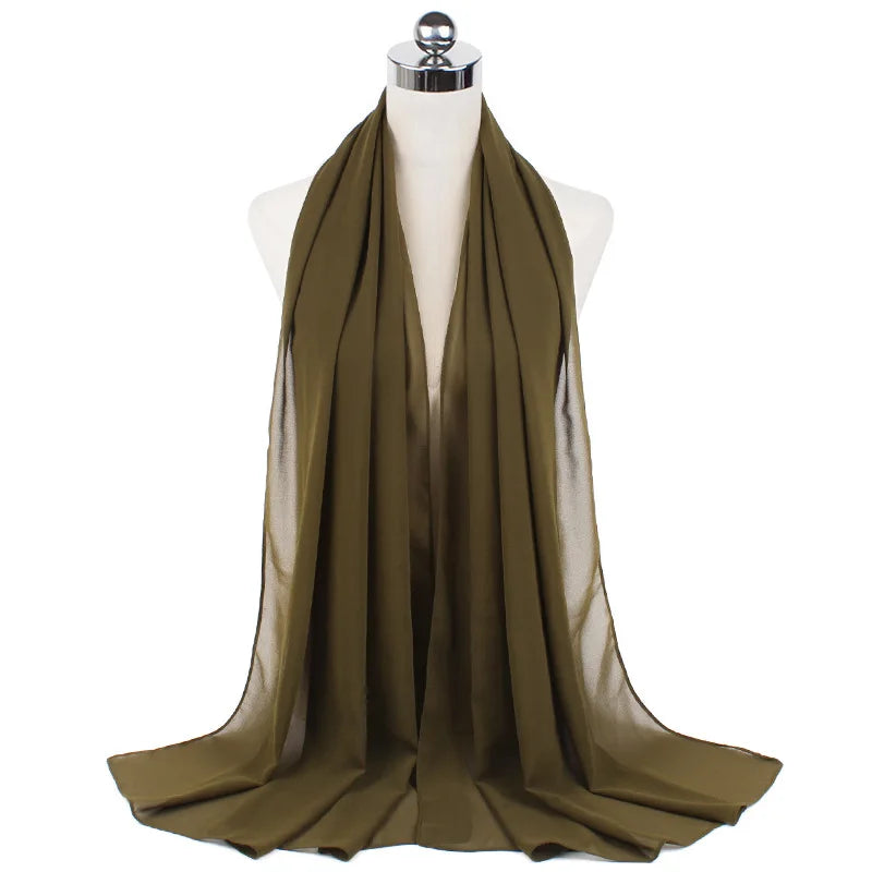 Elegant Chiffon Hijab – Soft Lightweight Headscarf | 39 Colors