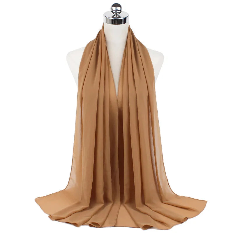 Elegant Chiffon Hijab – Soft Lightweight Headscarf | 39 Colors