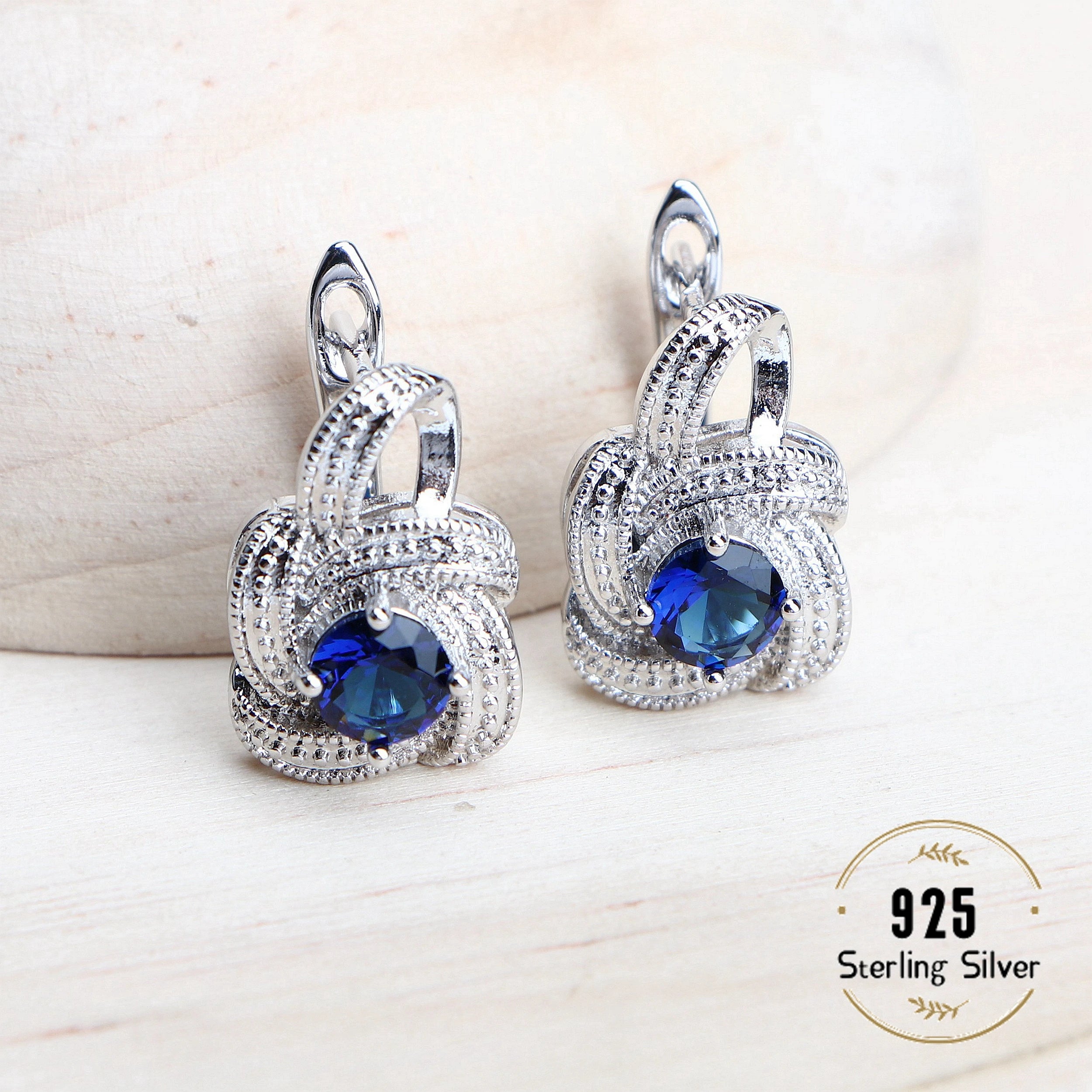 Blue Zirconia 925 Sterling Silver Bridal Jewellery Set