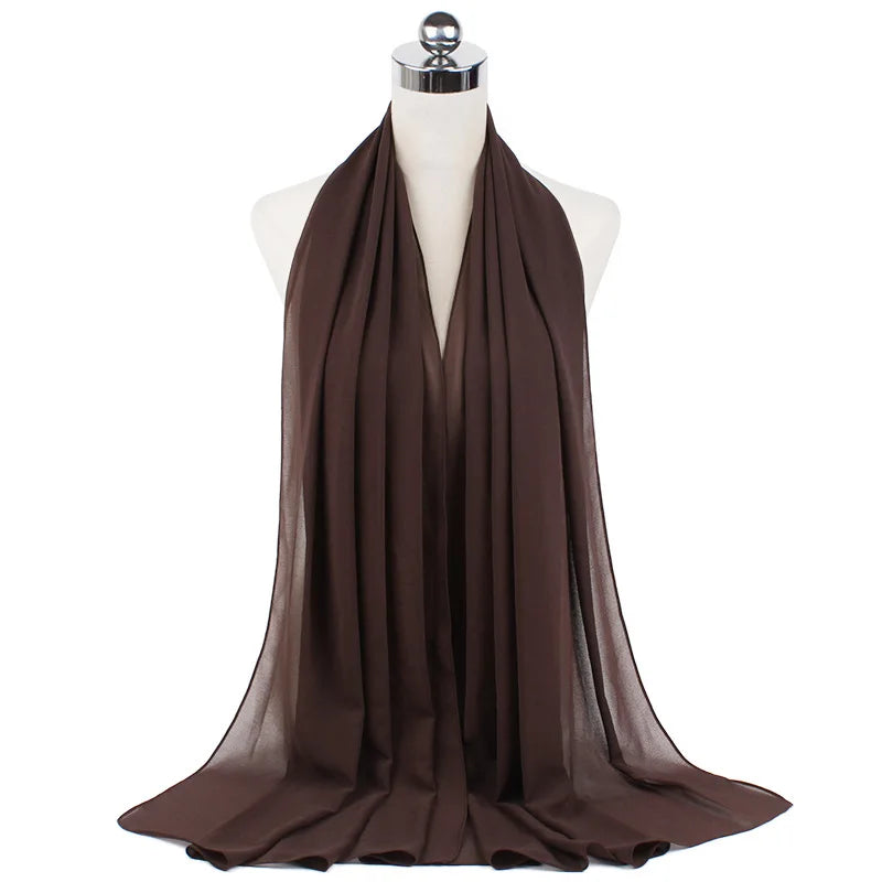 Elegant Chiffon Hijab – Soft Lightweight Headscarf | 39 Colors