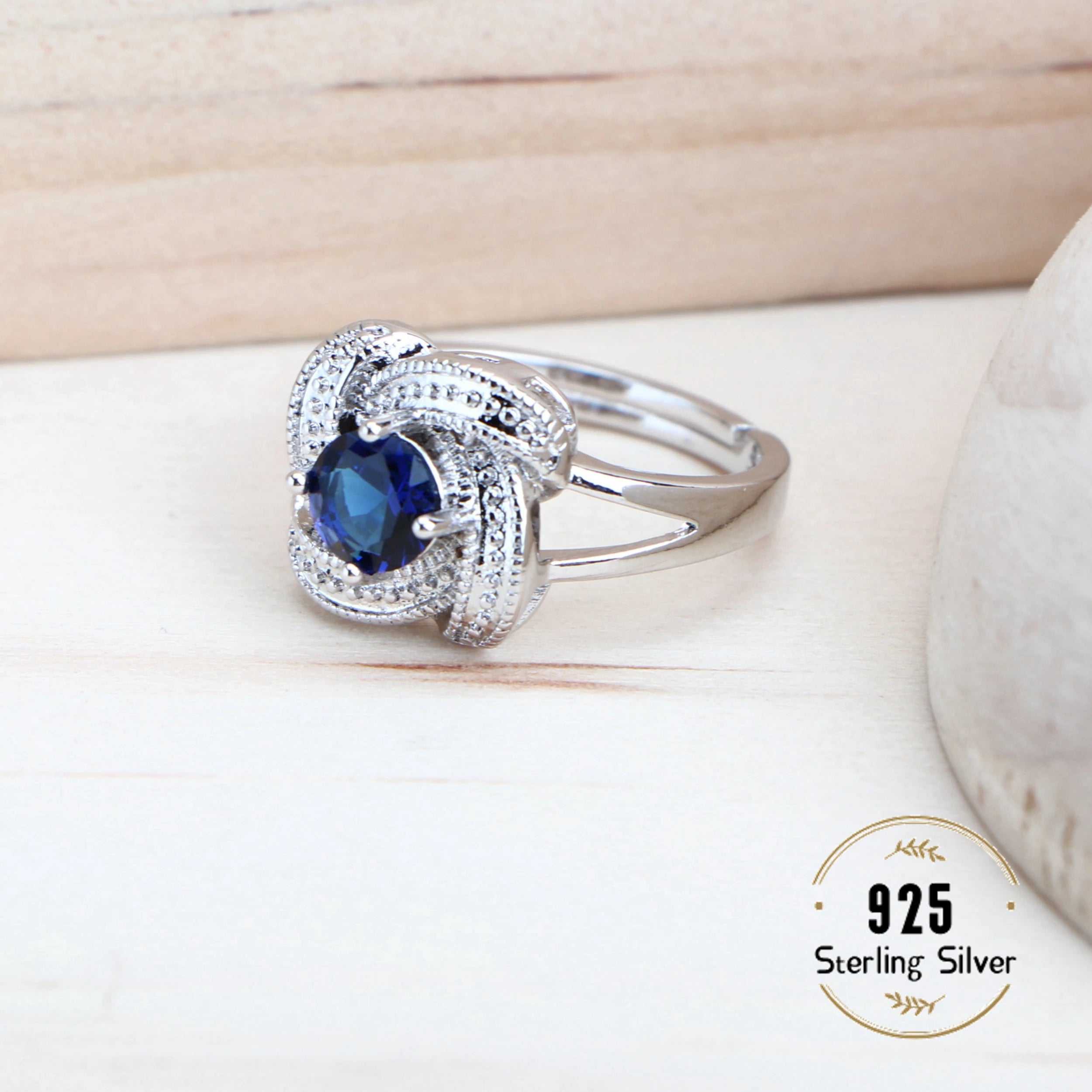 Blue Zirconia 925 Sterling Silver Bridal Jewellery Set