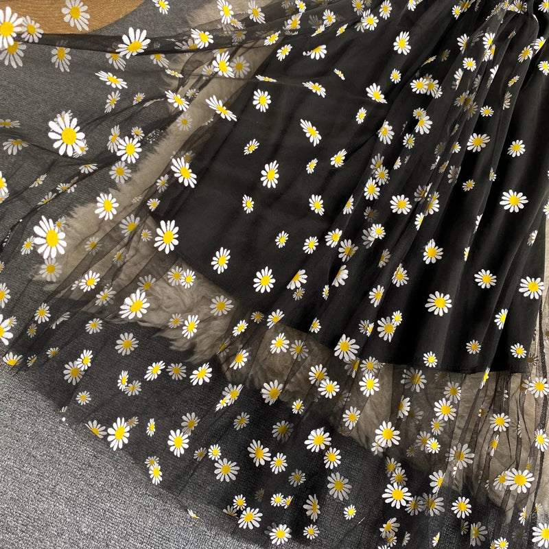 Printed Square Neck A-Line Midi Sundress