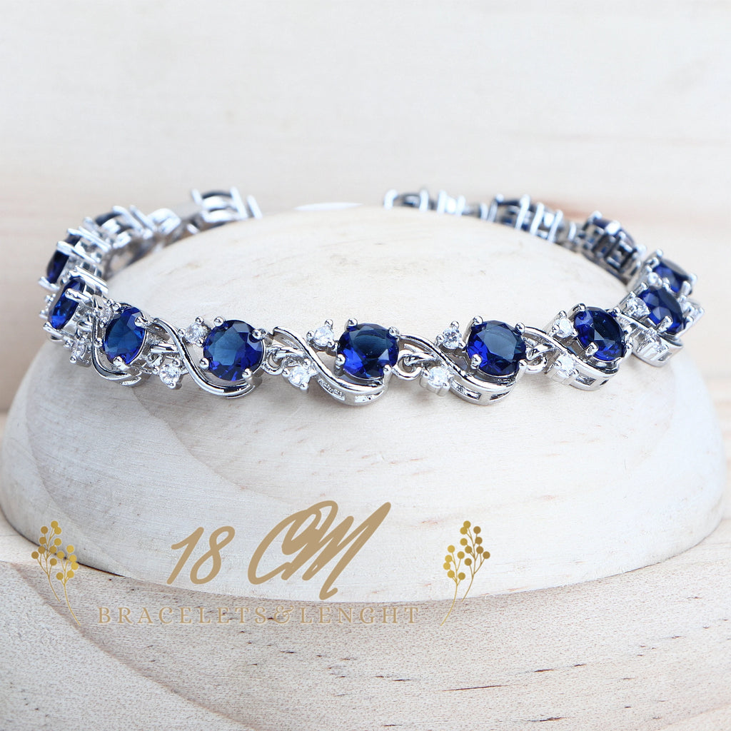 Blue Zirconia 925 Sterling Silver Bridal Jewellery Set