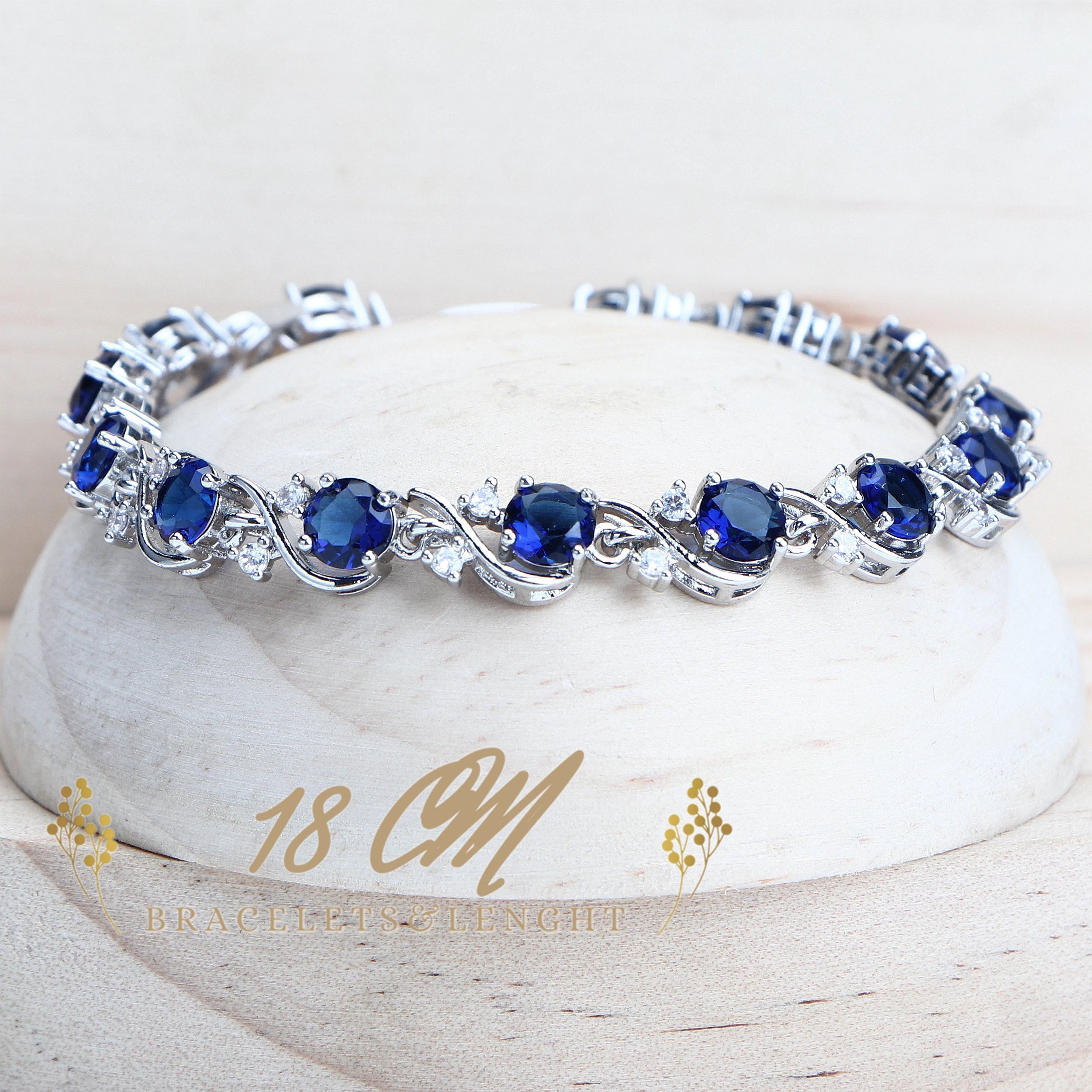 Blue Zirconia 925 Sterling Silver Bridal Jewellery Set