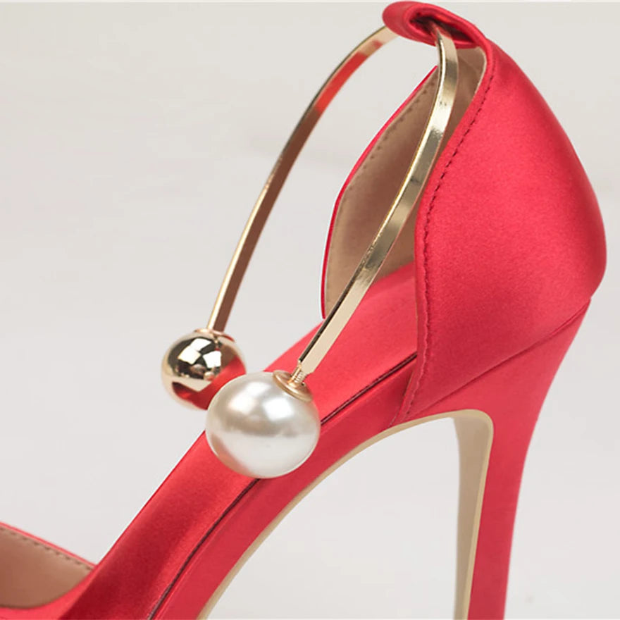 Pearl Elegance Heeled Sandals