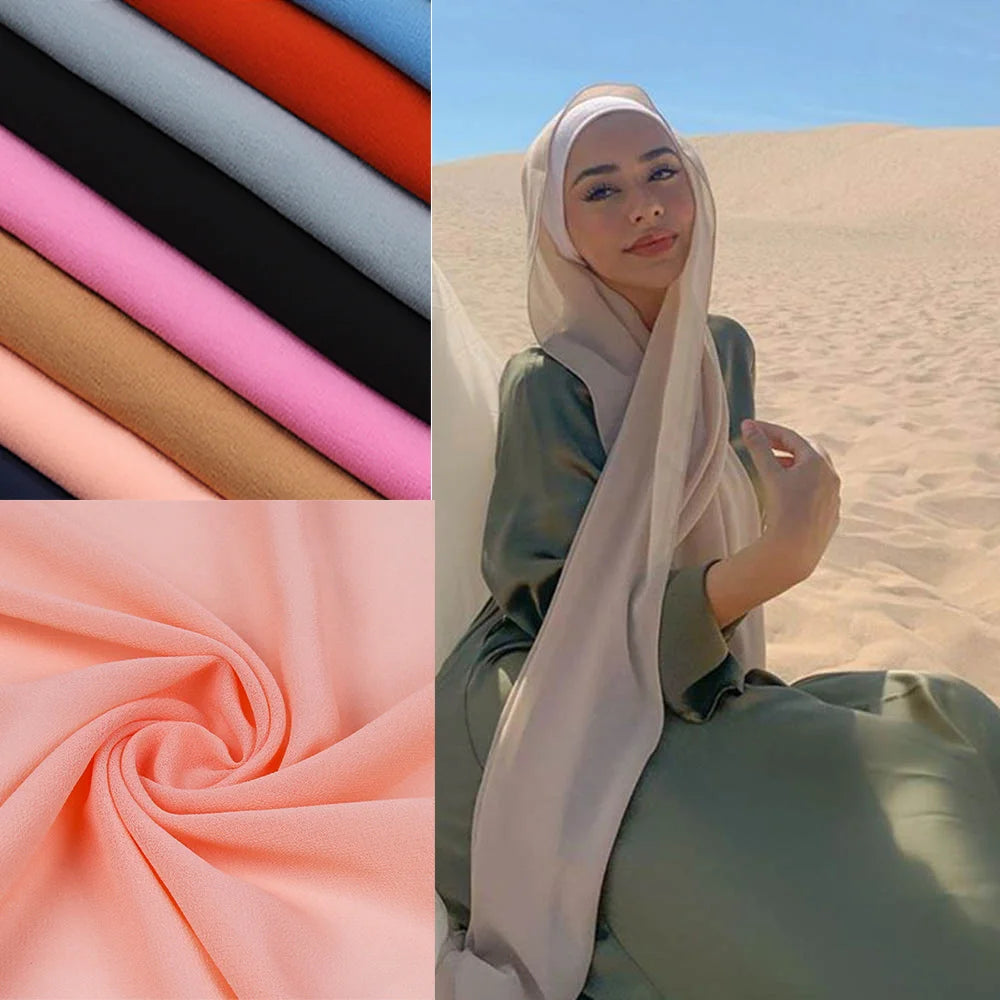 Signature Chiffon Hijab – Soft Lightweight Headscarf | 60 Colors