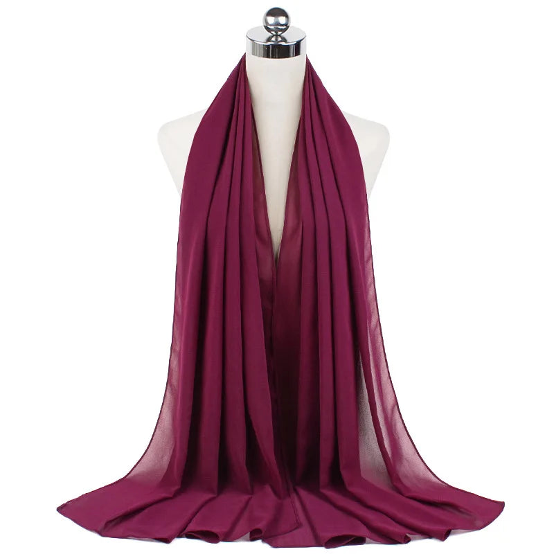 Elegant Chiffon Hijab – Soft Lightweight Headscarf | 39 Colors