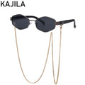 Sexy Small Frame Hexagon Sunglasses Women With Chain 2026 Luxury Brand Designer Punk Sun Glasses For Ladies Shades Gafas De Sol