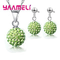 925 Sterling Silver Crystal CZ Necklace & Hoop Earrings Bridal Set