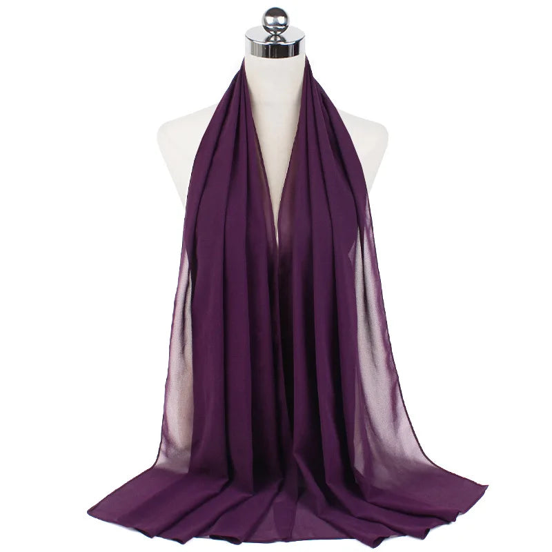 Elegant Chiffon Hijab – Soft Lightweight Headscarf | 39 Colors
