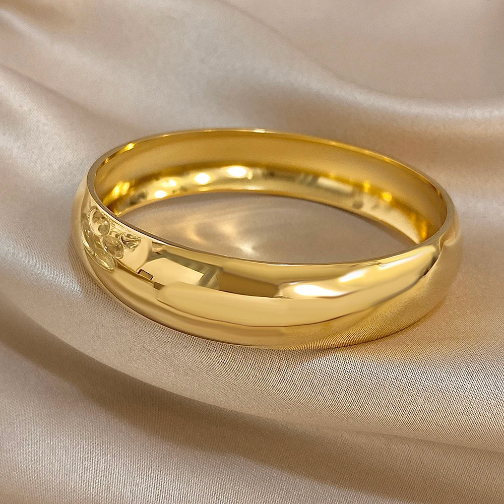 Chunky Smooth Gold Cuff Bangle