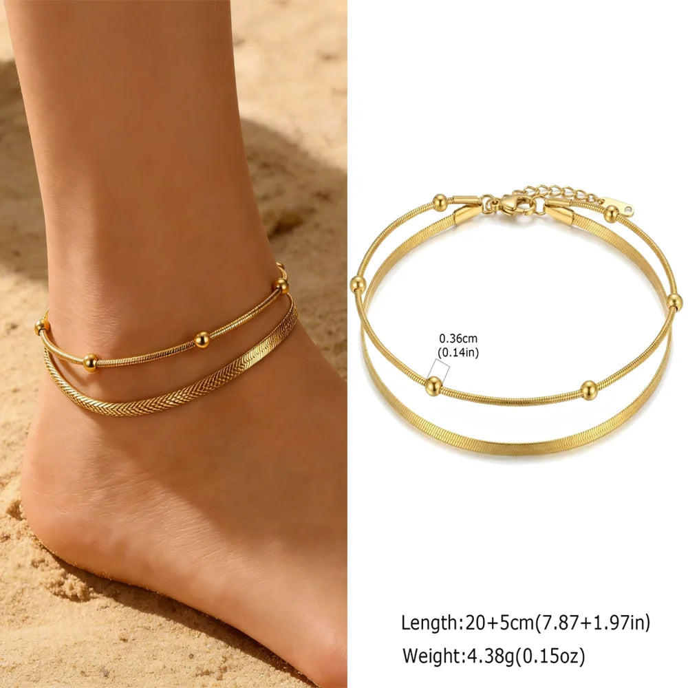 Gold Plated Heart Anklet Bracelet