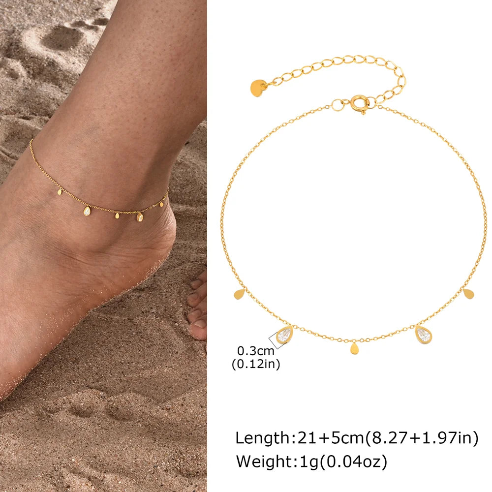 Gold Plated Heart Anklet Bracelet
