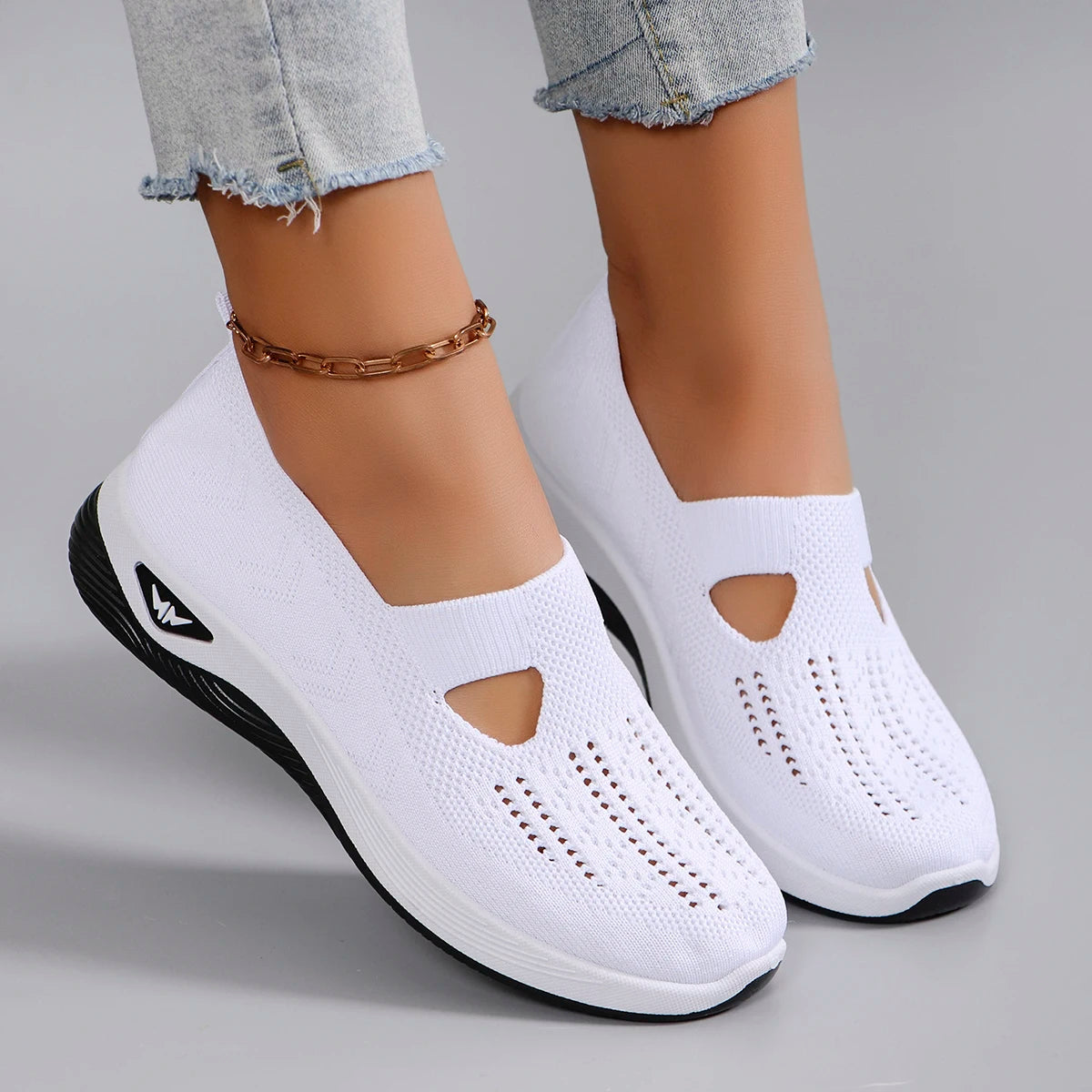 Women's Canvas Slip-On Shoes – Soft Casual Flat Sneakers