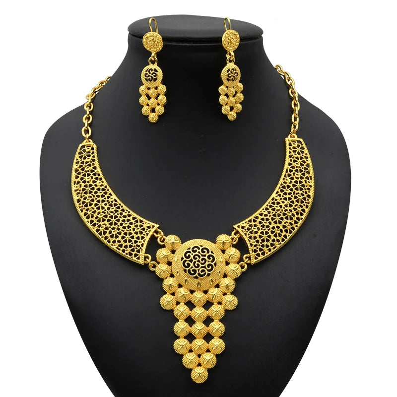 Royal Gold Wedding Jewelry Set