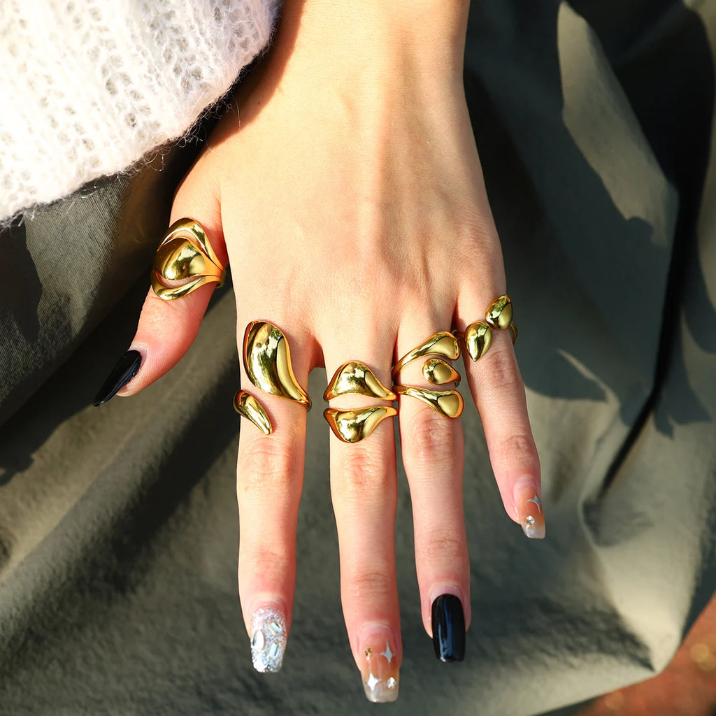 Chunky Glossy 18K Gold Plated Ring
