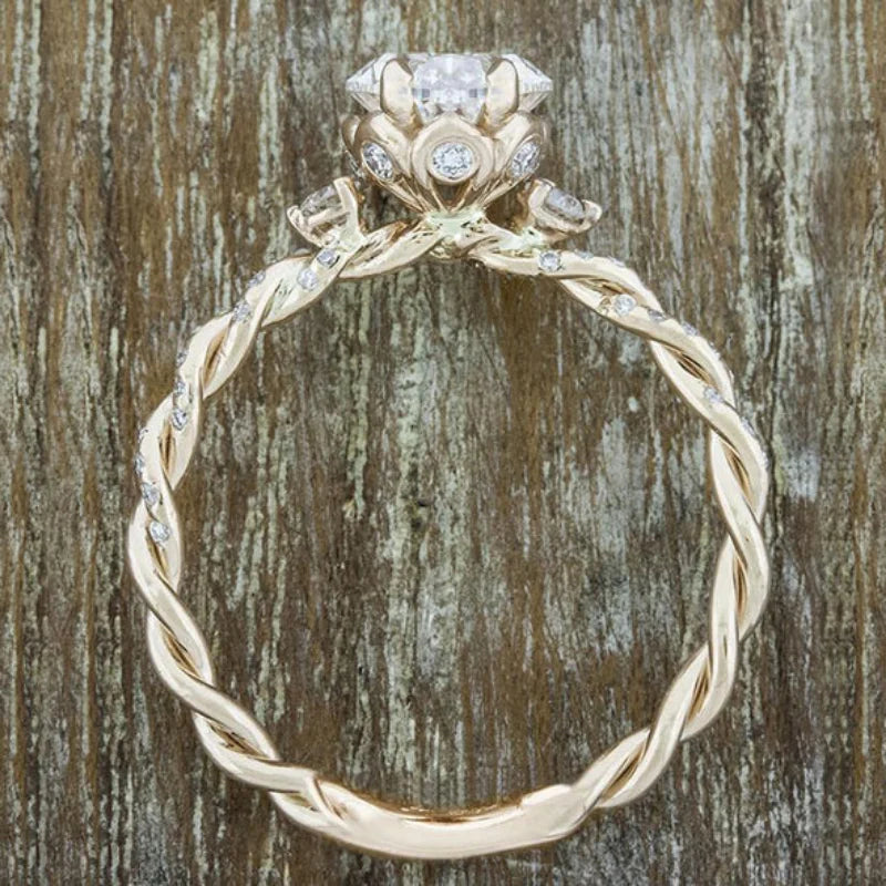 925 Silver Oval Gems Twisted Rope Ring