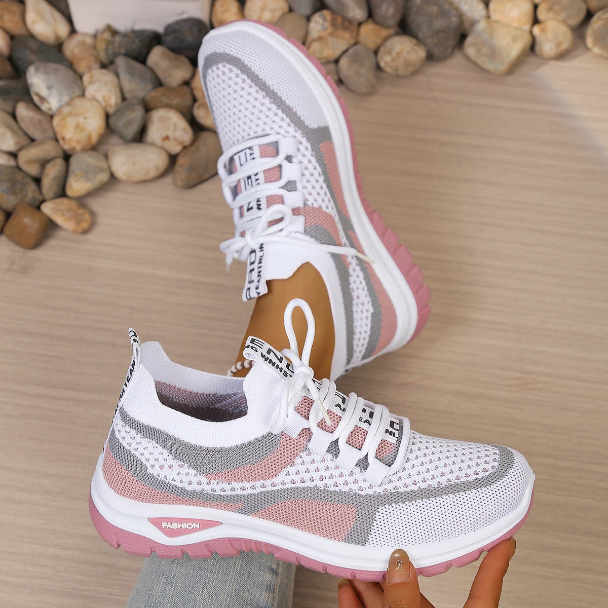 Women's Patchwork Canvas Sneakers – Lace-Up Casual Summer Shoes