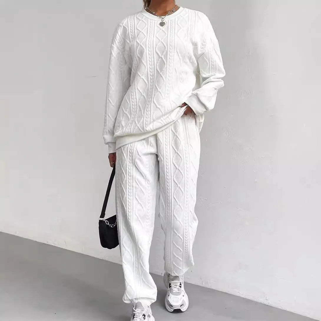 Women's Knit Streetwear – Casual Autumn/Winter Sports Style