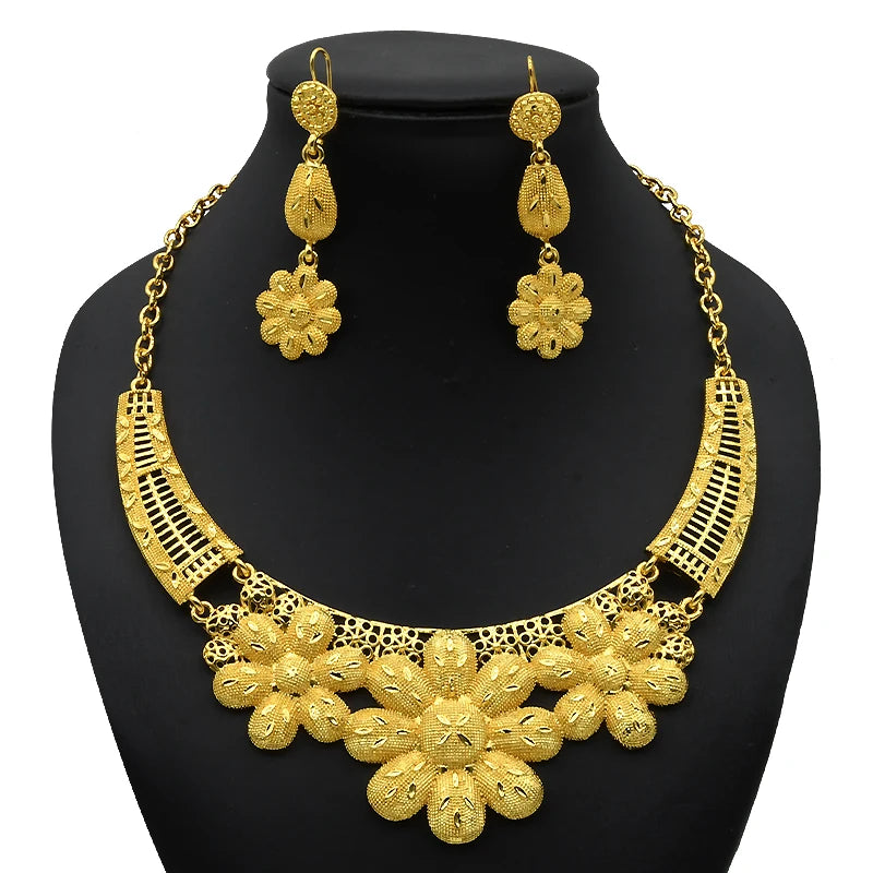 Royal Gold Wedding Jewelry Set