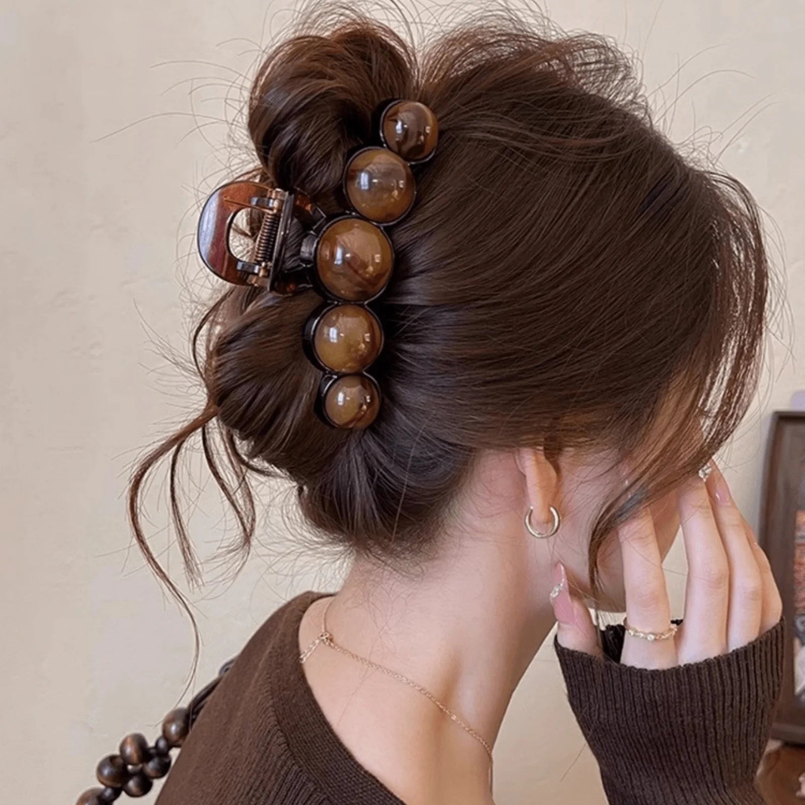 Large Pearl Acrylic Hair Claw Clip