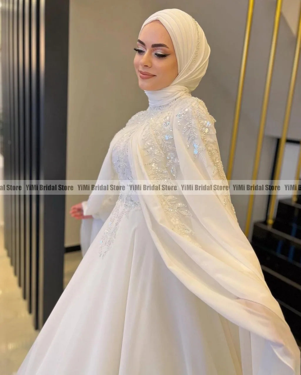 Veloura Grace Modest Chiffon Wedding Dress