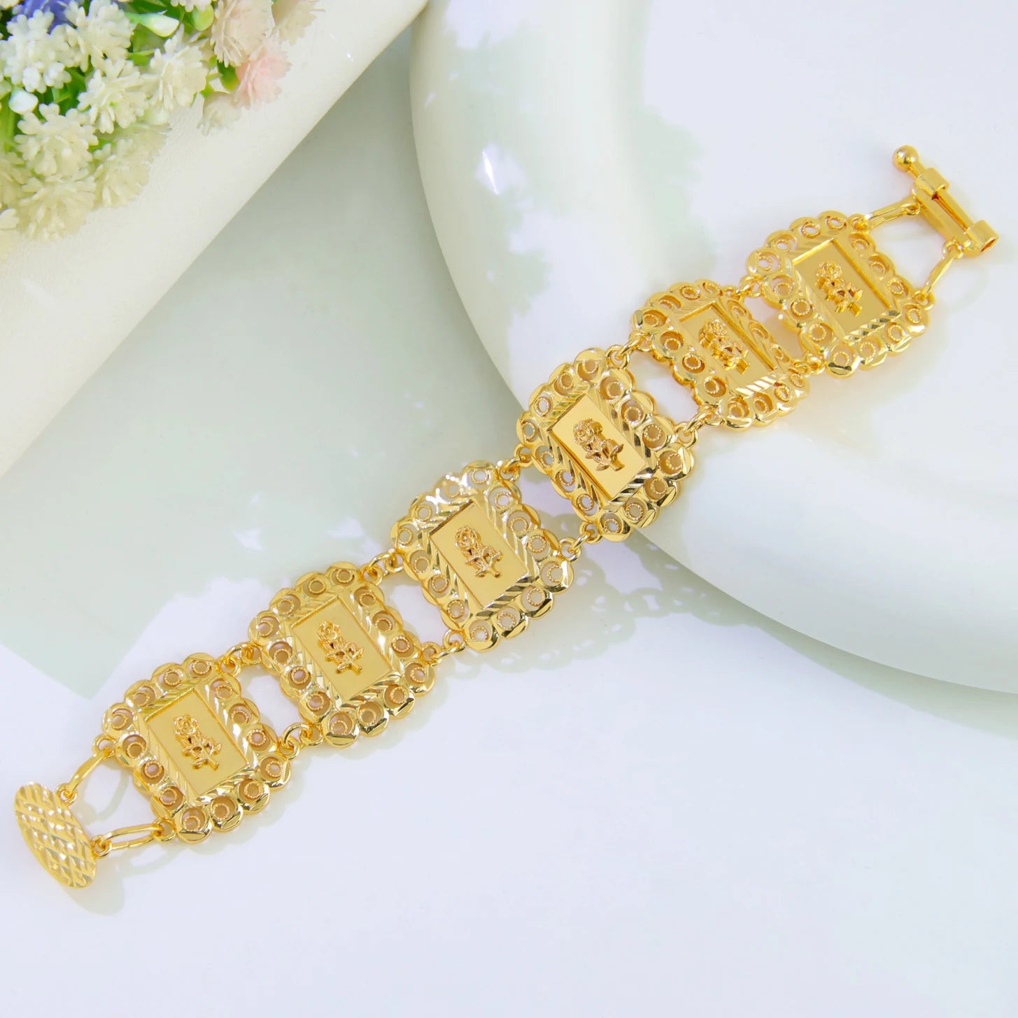 21K Gold-Plated Italian Cuff Bangle